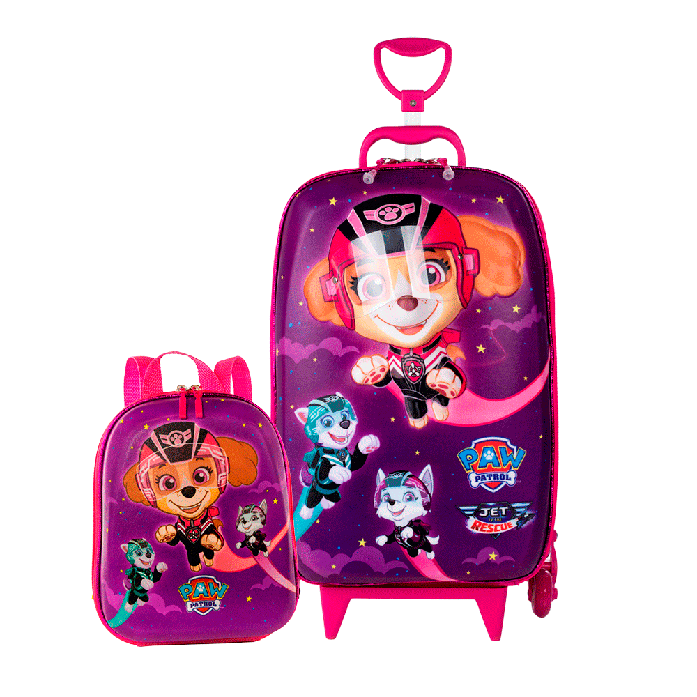 KIT Mala com rodas Infantil Paw Patrol Sk...